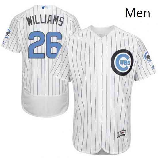 Mens Majestic Chicago Cubs 26 Billy Williams Authentic White 2016 Fathers Day Fashion Flex Base MLB Jersey